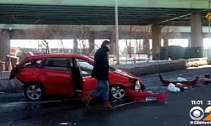 Couple In Toyota Matrix Jumps from Overpass, Walks Away Unharmed