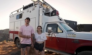 Couple Turns 1995 Ford F-350 Super Duty Ambulance Into Off-Grid Tiny House on Wheels