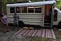 Couple Turns School Bus Into Off-Grid Mobile Tiny Home With Meditation Roof Deck