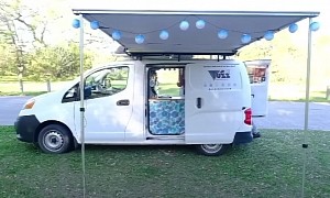 Couple Transforms Nissan NV200 Van Into a Cute Little Camper