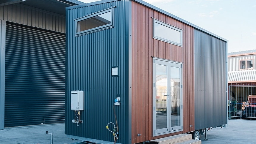 This adorable tiny built for a young urban couple is packed with innovative features