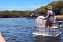 Crafty Fisherman Is King of the River in Motorized IBC Container, Wins at Life
