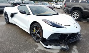 Crashed C8 Corvette Listed on Copart Showing Only 2,118 Miles, Has Salvage Title