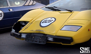Crashed Countach in 50th Lamborghini Anniversary