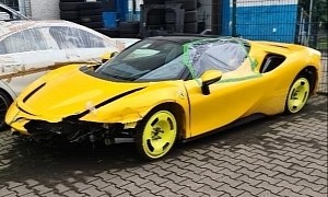 Crashed Ferrari SF90 PHEV Supercar Deserves Some TLC, Looks Very Pricey To Resurrect