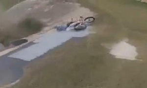 Crashing a Dirt Bike Wearing Shorts Must Have Hurt