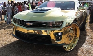 Crazy Camaro ZL1 “King” All-Gold on 30-Inch Wheels