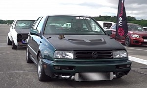 Crazy Flame-Shooting 690-HP Turbocharged VW Golf 3 VR6 Pulls 172 MPH on the Half-Mile