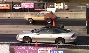 Crazy Little Turbo LS AMC Gremlin Drags Mustang and Camaro, Easily Demolishes All