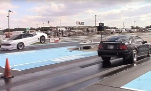 Crazy Trans Am vs. New Edge Mustang Drag Race Is a Tale of Torque and Wheelies