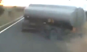 Crazy Truck Driver Drifts Tank Trailer - Achieves Extreme Angles!