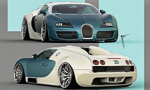 “Creamy,” Two-Tone Bagged Veyron CGI-Reminds of JDM Hypercar Days. Wait, What?