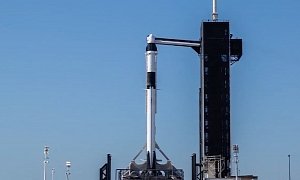 Crew Dragon Now Vertical on the Launch Pad for Historic Launch