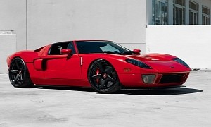 Crimson Ford GT Only Needs a Stripe Delete and Black ANRKYs to Feel Contemporary