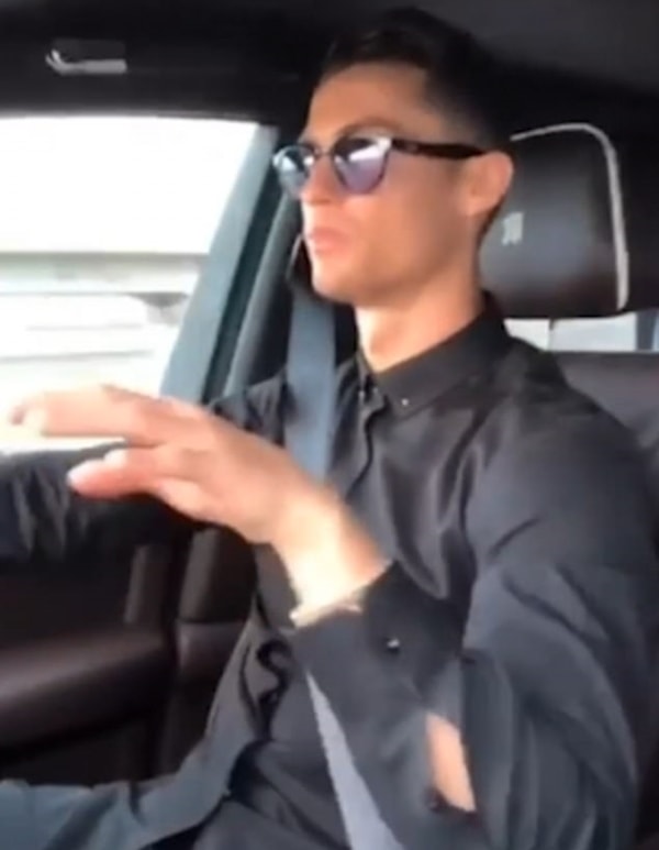 Cristiano Ronaldo Plays Air Piano While Driving And Road Safety Groups ...