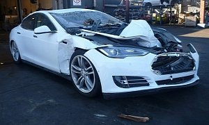 Crushed Tesla Model S Allegedly Saved Woman and Child, Proves the EV's Safety