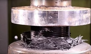 Crushing Carbon Fiber with a Hydraulic Press Can Be Dangerous. For the Press