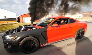 Cummins Ford Mustang With Shelby GT500 Front Bumper Rolls Coal At 60 PSI