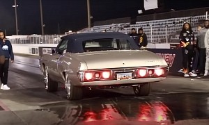 Custom 1968 Chevrolet Impala With Turbo V8 Hits the Drag Strip, Runs Fast
