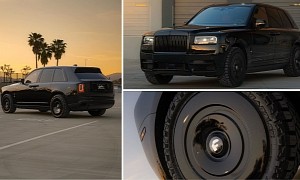 Custom All-Black Rolls-Royce Cullinan Adventurer Mixes Forgiato 'Steelies' With Nitto ATs