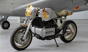 Custom BMW K 100 Cafe Racer Borrows Stylistic Cues From Old Military Aircraft