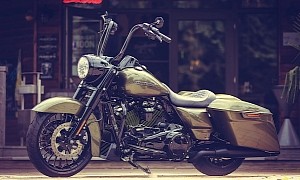 Custom Harley-Davidson Road King Looks All Army and Big