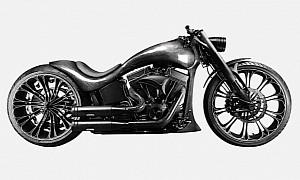 Custom Harley-Davidson Softail Has an Insane Single-Piece Carbon Fuel Tank and Rear Fender