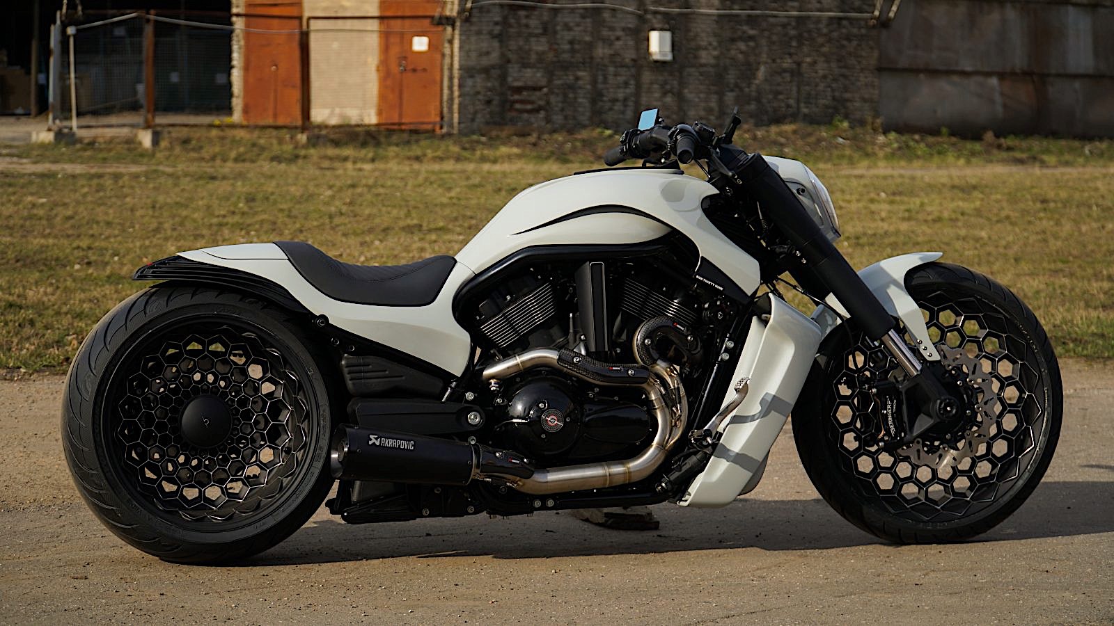 Custom HarleyDavidson VRod Makes White Look Good on a Motorcycle