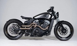 Custom Indian Scout Bobber Flaunts the Wildest Exhaust Pipes We’ve Seen in a While