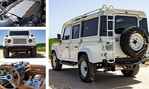 Custom LR Defender Boasts a Corvette Engine and a Leather Cabin With Seating for Eight