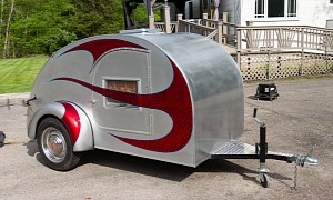 Custom-Made Aluminum Trailer Is the Hot Rod of Teardrop Campers, It Can Be Yours