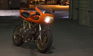 Custom-Made Ducati 750SS Cafe Racer Looks Seriously Delicious Cloaked in Bright Orange