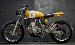Custom Suzuki DR-Z400E Looks Delicious Flaunting Tracker Cues and Mustard Yellow Paint