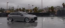 Customized and Tuned Audi RS 6 Avant Goes for Slammed AWD Donuts in LA Rain