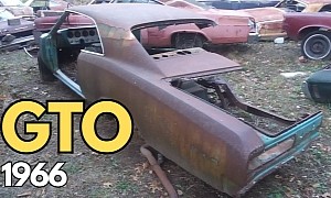 Cut in Half: 1966 Pontiac GTO Shines in a Junkyard Full of Rusty Metal