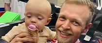 Cute Alert: Kevin Magnussen Is Teaching His One-Year-Old Daughter How to Race