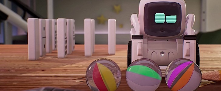 Cozmo robot playing bowling