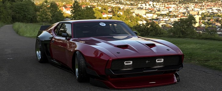 Cyber Ford Mustang Mach 1 "Big Red" Looks Ready to Cruise Night City