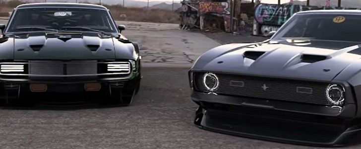 Cyberpunk Shelby GT500KR and 429 Cobra Jet Ford Mustang video rendering