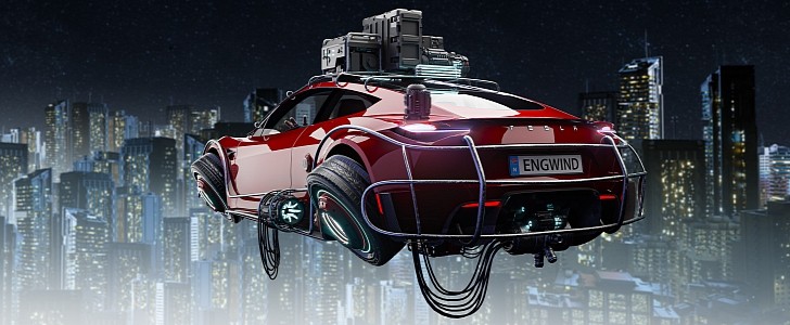 Cyberpunk Tesla Roadster 
