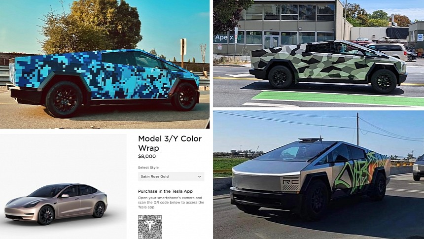 Cybertruck wraps confirmed after Tesla launched a color-wrap service for the 2023 Model 3/Y