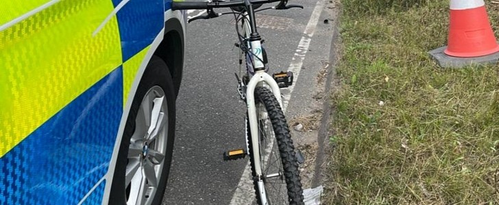 The cyclist was taken off the highway and fined
