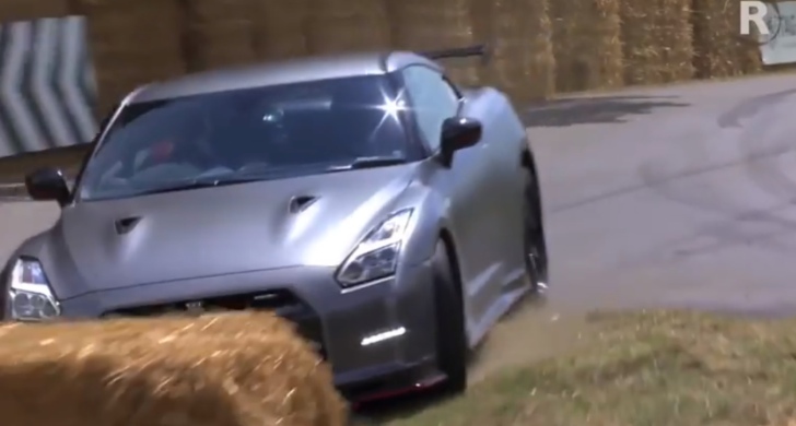 Nissan GT-R crash at Goodwood