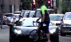 Cyclist Doesn't Care About Your Lamborghini!