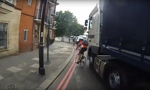 Cyclist Gets Love Tap from Semi in What Could Have Been a Fatal Accident
