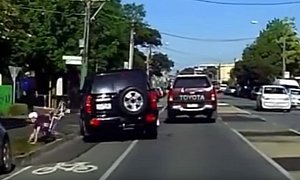 Cyclist Run Off The Road by Nissan Patrol 4WD in Australian Road Rage Incident