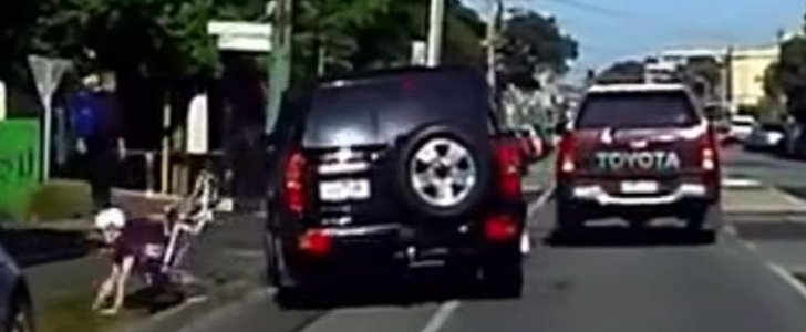 Nissan Patrol driver runs cyclist off the bike path in viral video of road rage incident