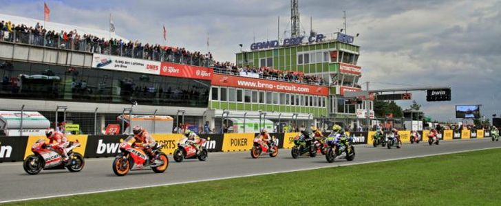 MotoGP action at the Brno circuit