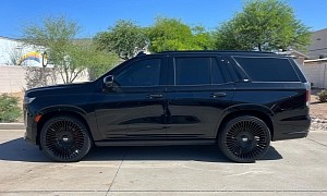 D. J. Humphries' Murdered-Out 2022 Caddy Escalade Sport Platinum Rides Aired on 26s