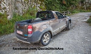 Dacia Duster 2-Door Pick-up Prototype Spied in Romania